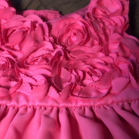 Neon pink Floral Appliqué Dress with built in layers and crinoline by Carter’s - Picture 4 of 15